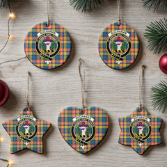 Buchanan Ancient Tartan Crest Christmas Ceramic Ornament