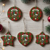 Burnett Tartan Crest Christmas Ceramic Ornament