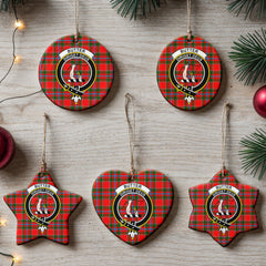 Butter Tartan Crest Christmas Ceramic Ornament