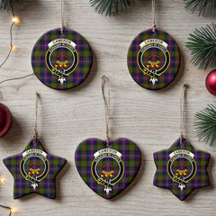 Cameron of Erracht Modern Tartan Crest Christmas Ceramic Ornament