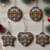 Cameron of Erracht Weathered Tartan Crest Christmas Ceramic Ornament