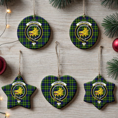 Campbell of Breadalbane Modern Tartan Crest Christmas Ceramic Ornament