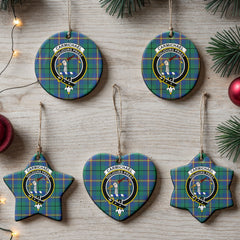 Carmichael Ancient Tartan Crest Christmas Ceramic Ornament