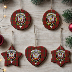Carruthers Tartan Crest Christmas Ceramic Ornament