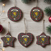 Cumming Hunting Modern Tartan Crest Christmas Ceramic Ornament