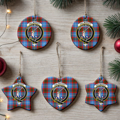 Dalmahoy Tartan Crest Christmas Ceramic Ornament