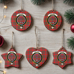 Dalziel Modern Tartan Crest Christmas Ceramic Ornament