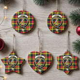 Dewar Tartan Crest Christmas Ceramic Ornament