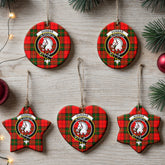 Dunbar Modern Tartan Crest Christmas Ceramic Ornament