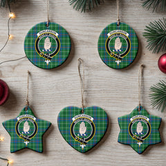Duncanson Tartan Crest Christmas Ceramic Ornament