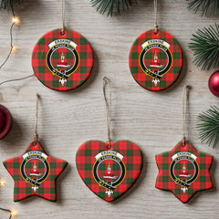 Erskine Modern Tartan Crest Christmas Ceramic Ornament