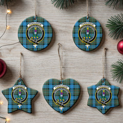 Fergusson Ancient Tartan Crest Christmas Ceramic Ornament