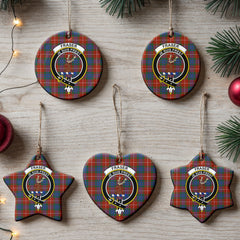 Fraser (of Lovat) Ancient Tartan Crest Christmas Ceramic Ornament