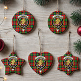 Fullarton Tartan Crest Christmas Ceramic Ornament