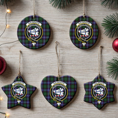 Galbraith Modern Tartan Crest Christmas Ceramic Ornament