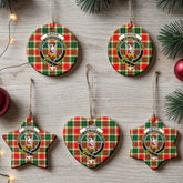 Gibson Tartan Crest Christmas Ceramic Ornament