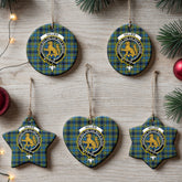 Gillies Ancient Tartan Crest Christmas Ceramic Ornament