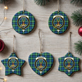 Gordon Ancient Tartan Crest Christmas Ceramic Ornament