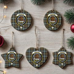 Graham of Menteith Weathered Tartan Crest Christmas Ceramic Ornament