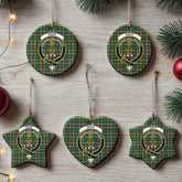 Gray Hunting Tartan Crest Christmas Ceramic Ornament