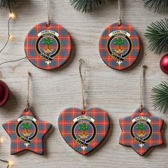 Hamilton Ancient Tartan Crest Christmas Ceramic Ornament