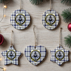 Hannay Modern Tartan Crest Christmas Ceramic Ornament