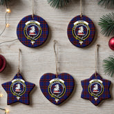 Home Modern Tartan Crest Christmas Ceramic Ornament