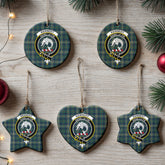 Kennedy Modern Tartan Crest Christmas Ceramic Ornament