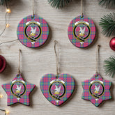 Lindsay Ancient Tartan Crest Christmas Ceramic Ornament