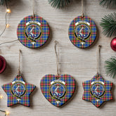 MacBeth Modern Tartan Crest Christmas Ceramic Ornament