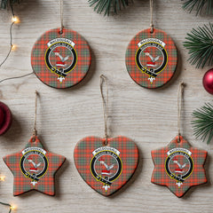 MacDougall Ancient Tartan Crest Christmas Ceramic Ornament
