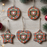 MacFarlane Ancient Tartan Crest Christmas Ceramic Ornament