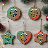 MacFie Ancient Tartan Crest Christmas Ceramic Ornament