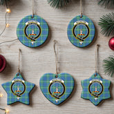 MacIntyre Hunting Ancient Tartan Crest Christmas Ceramic Ornament