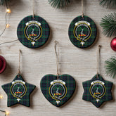 MacKinlay Modern Tartan Crest Christmas Ceramic Ornament