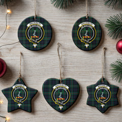 MacKinlay Modern Tartan Crest Christmas Ceramic Ornament