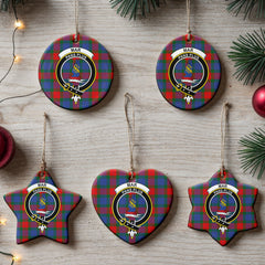 Mar Tartan Crest Christmas Ceramic Ornament