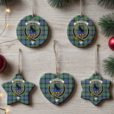 McDonnell of Glengarry Ancient Tartan Crest Christmas Ceramic Ornament