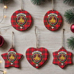 McGillivray Modern Tartan Crest Christmas Ceramic Ornament