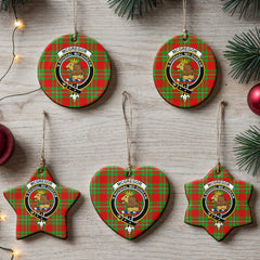 McGregor Modern Tartan Crest Christmas Ceramic Ornament