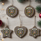 McIntyre Hunting Weathered Tartan Crest Christmas Ceramic Ornament