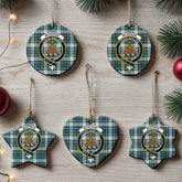 McKenzie Dress Ancient Tartan Crest Christmas Ceramic Ornament