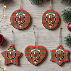 McLaine of Loch Buie Tartan Crest Christmas Ceramic Ornament