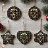 McLellan Modern Tartan Crest Christmas Ceramic Ornament