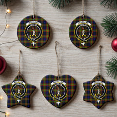 McLellan Modern Tartan Crest Christmas Ceramic Ornament