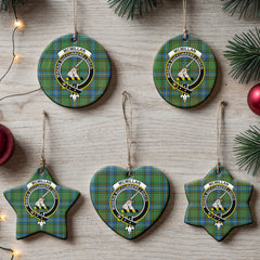 McMillan Hunting Ancient Tartan Crest Christmas Ceramic Ornament