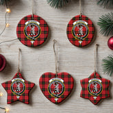 McQueen Modern Tartan Crest Christmas Ceramic Ornament