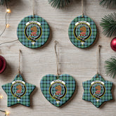 Melville Tartan Crest Christmas Ceramic Ornament