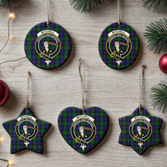 Mitchell Tartan Crest Christmas Ceramic Ornament