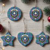 Pitcairn Hunting Tartan Crest Christmas Ceramic Ornament
